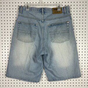 webs Baggy Jean Shorts Size 34‎ Light Wash Grunge Work Jorts Wide Leg Skate Y2K